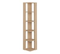 PEGANE Etagère Murale, bibliothèque d'angle avec 5 tablettes Coloris chêne Cambrian - Longueur 34 x Profondeur 34 x Hauteur 161 cm