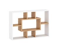 Étagère Murale bibliothèque de Salon à Livres avec Plusieurs Compartiments - Étagère de Rangement Horizontale/Verticale - À Suspendre au Mur ou sur Le Sol (60x90, Chêne Wotan Blanche)