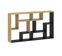 Étagère Murale bibliothèque de Salon à Livres avec Plusieurs Compartiments - Étagère de Rangement Horizontale/Verticale - À Suspendre au Mur ou sur Le Sol (70x120, Chêne Artisan Noir)