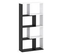 Étagère Murale bibliothèque de Salon à Livres avec Plusieurs Compartiments - Étagère de Rangement Horizontale/Verticale - À Suspendre au Mur ou sur Le Sol (60x120, Blanche Noir)