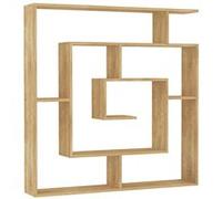 Etagère murale, bibliothèque en bois coloris chêne cambrian - longueur 125 x profondeur 22 x hauteur 129 cm - PEGANE - Bois