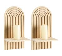 Étagère murale bohème, moderne, style bohème, courbée, vintage, 2 étagères flottantes, pour salle de bain
