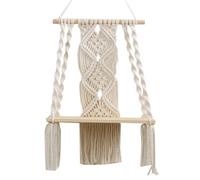 Étagère Murale Bohèmes En Bois | Etagere Flottante Etagere Suspendue Murale Ma-cramé Deco, Porte-pot De Fleurs En Corde D'intérieur Fait À La Main, Organisateur Boho Décoratif Pour pla-ntes Magazines