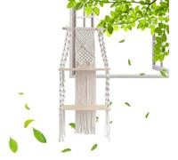 Étagère Murale Boho, Cintre d'étagère de de Macrame - Support Flottant tissé à la Main,Corde à Main à 2 Niveaux intérieurs à 2 Niveaux à la Main Boho pour l'organisateur