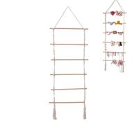 Etagere Murale Bois Bohème Macramé, Tissé À La Main Etagere Suspendue Corde, Support De Rangement Multifonctionnel en Corde De Coton, Porte-Bijoux Mural pour Salon, Balcon, Bureau
