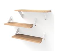 Étagère Murale Bois Vintage 3 pièces, etagères murales 40cm, Petite Etagere Murale Bois pour Salon Chambre à Coucher Stockage, Marron Clair