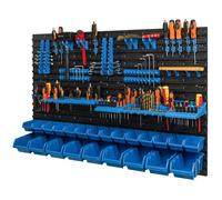 Étagère murale - Botle - 115 x 78 cm - 23 boîtes empilables - Plastique bleu - Organisation optimale