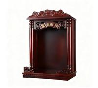 Étagère murale Bouddha, table d'autel décorative pour statues de dieu, sanctuaire de niche pour Dieu de la richesse et Guanyin, armoire murale en bois avec support pour brûleur d'encens