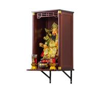 Étagère Murale Bouddha, Table d'autel en Bambou avec Balustrade for Exposition de Statues Guan Gong, Meuble de sanctuaire Feng Shui for Salle de méditation ou de Bureau à Domicile(30cm)