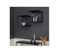 Etagère murale carrée 36x36 cm en acier noir - BRUNEL