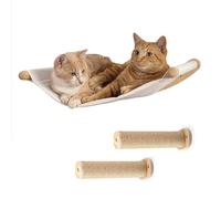 Etagere Murale Chat,Structure d'escalade Moderne avec Deux Poteaux d'escalade,Permettant Au Chat De Rester à l'Écart du Chien,Un Endroit Sûr pour Jouer Et Se Percher,Adapté pour Dormir,Grimper,Jouer