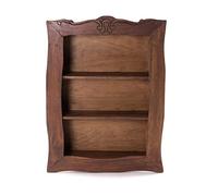 Etagère Murale Clea | Bois dacajou, 80 cm, avec Sculptures, 3 Niveaux | en Bois Antique, étagère Suspendue de Cuisine, Placard Mural