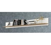 Etagere murale coloris Chene cambrian/blanc - Longueur 202 x profondeur 23,3 x hauteur 27,9 cm --