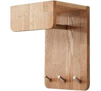 Étagère Murale Compacte en Bois De Chêne Zhe Guo avec 3 Crochets en Métal, Porte-Serviettes à Crochet Mural Hat Hager avec étagère De Rangement Hager Rod, Idéal pour La Salle De Bain, Le SP