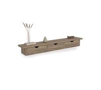 IDMarket - Etagère Murale Console d'entrée Lise 3 tiroirs façon hêtre