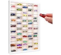 Étagère Murale - CREATIVE DECO - Voitures Miniatures - 90 Compartiments - Bois Naturel - 80x51x5,5 cm