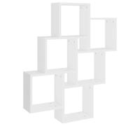 vidaXL Étagère murale cube en bois d'ingénierie Blanc 78 x 15 x 93 cm