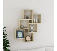 Vidaxl Etagère Cube Murale Chêne Sonoma 78x15x93 Cm Aggloméré Multicolore