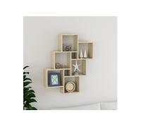 Vidaxl Etagère Cube Murale Chêne Sonoma 78x15x93 Cm Aggloméré Multicolore