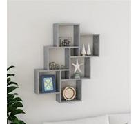 Étagère murale cube Gris béton 78x15x93 cm Bois d’ingénierie Gris béton G