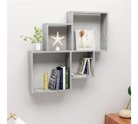 Étagère murale cube Gris béton 80x15x78,5 cm Bois d’ingénierie Gris béton G