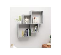 Vidaxl Étagère Murale Cube Gris Béton 80x15x78,5 Cm Bois D'ingénierie Gris