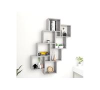 Etagère murale cube Gris béton 90x15x119 cm Bois d'ingénierie