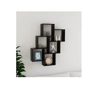 Etagère murale cube Noir 78x15x93 cm Bois d'ingénierie