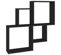 Vidaxl Étagère Murale Cube Noir 80x15x78,5 Cm Bois D'ingénierie Noir