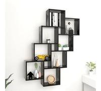Vidaxl Étagère Murale Cube Noir 90x15x119 Cm Bois D'Ingénierie
