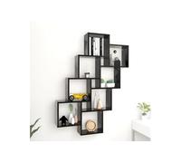 Vidaxl Étagère Murale Cube Noir 90x15x119 Cm Bois D'ingénierie Noir