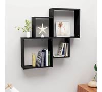 vidaXL Étagère murale cube Noir 80×15×78,5 cm Bois d'ingénierie