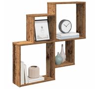 vidaXL Étagère murale cubique 80 x 15 x 78,5 cm Chêne noir – Bois reconstitué, 4 étagères