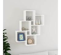 Etagère murale cube Blanc 78x15x93 cm Bois d'ingénierie