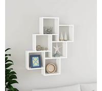 Étagère murale cube Blanc 78x15x93 cm Bois d’ingénierie Blanc G