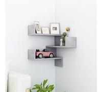 vidaXL Étagère murale d'angle Gris béton 40x40x50 cm Bois d'ingénierie