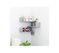 vidaXL Étagère murale d'angle Gris béton 40x40x50 cm Bois d'ingénierie