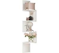 Etagère murale d'angle avec 4 tablettes - Blanc - JUVONA Blanc