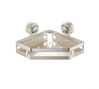 Étagère murale d'angle avec ventouse, organiseur de salle de bain pour shampooing, gel douche et articles de toilette avec design de circulation d'air libre (22 cm)