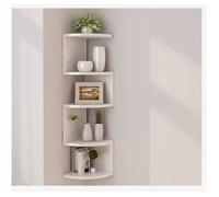 Étagère murale d'angle classique à cinq niveaux, idéale pour le rangement d'une bibliothèque (blanche).