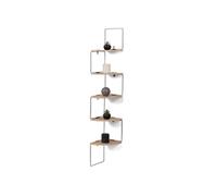 IDMarket Étagère murale d'angle ISA 5 niveaux bois et métal design industriel