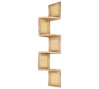 Etagère Murale d'Angle Moderne 4 Niveaux Salon Bureau Bibliothèque Bois Clair
