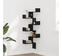 vidaXL Étagère d'angle murale 45x45x147 cm Bois d'ingénierie Blanc 852636