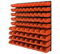 Étagère murale d'atelier 77 x 78 cm étagère enfichable rangement 82 pcs. Boîtes