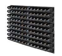 Étagère murale d'atelier KADAX, noire, 126 pièces, 117 x 78 cm