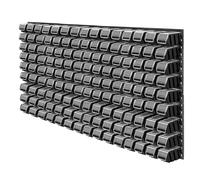 Étagère murale d'atelier KADAX, panneaux muraux, 156 x 78 cm, noir, 135 pièces