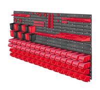 Étagère murale d'atelier KADAX, panneaux muraux, 156 x 78 cm, rouge,...