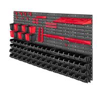 Étagère murale d'atelier KADAX, panneaux muraux, 156 x 78 cm, rouge et noir, ...