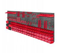 KADAX Lot de 176 Grande étagère murale à outils, système de stockage 232 x 78 cm, en plastique robuste, système modulaire résistant aux UV, plaques murales extensibles, étagère d'atelier (rouge)