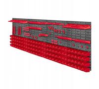 KADAX Lot de 162 Grande étagère murale à outils, système de stockage 232 x 78 cm, en plastique robuste, système modulaire résistant aux UV, plaques murales extensibles, étagère d'atelier (rouge